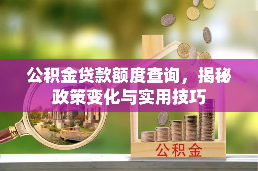 舞阳公积金贷款额度查询，揭秘政策变化与实用技巧