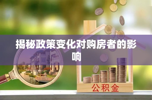舞阳揭秘政策变化对购房者的影响